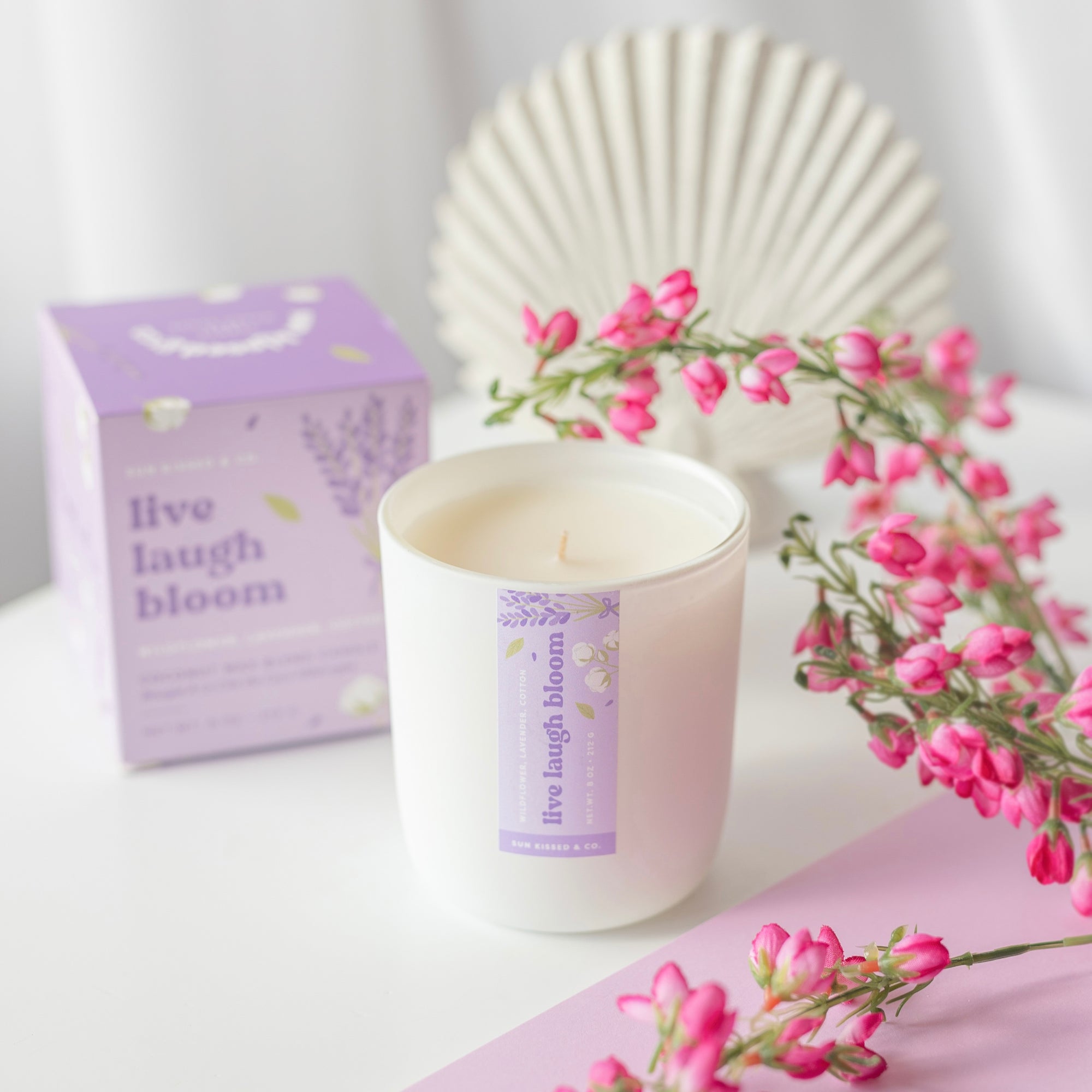 Live Laugh Bloom Candle